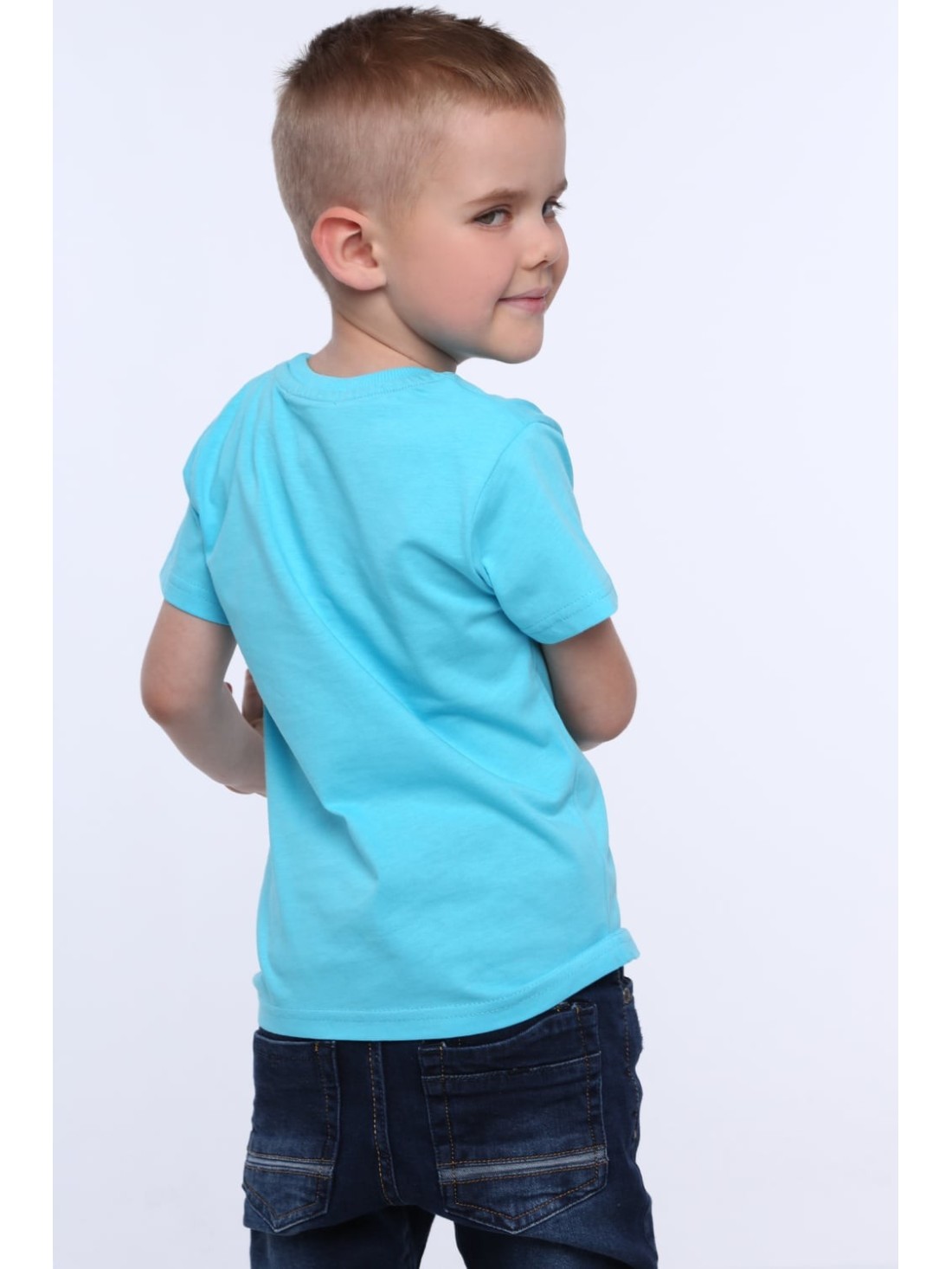 Boy\'s T-shirt with a number, blue NDZ4478 - Online store - Boutique